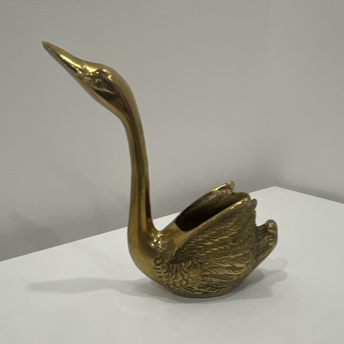 Messing schwan figur mit - schwan,