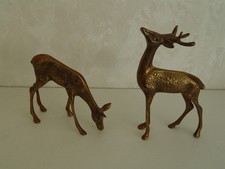 Zwei Messing Figuren Reh