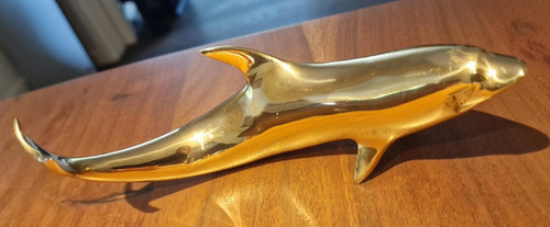 Massive messing delfin - delfin, figur