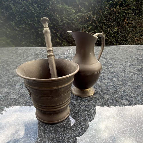 Messing mörser mit stößel - mörser,