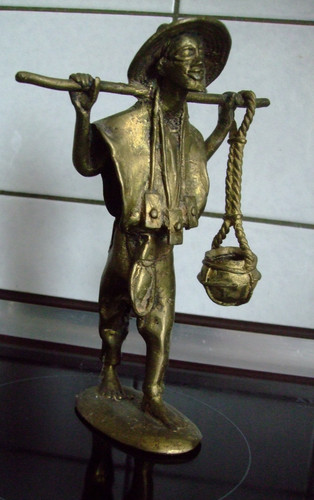 Messing fischer statue figur - messing,