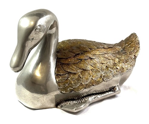 Messing ente vernickelt - ente,