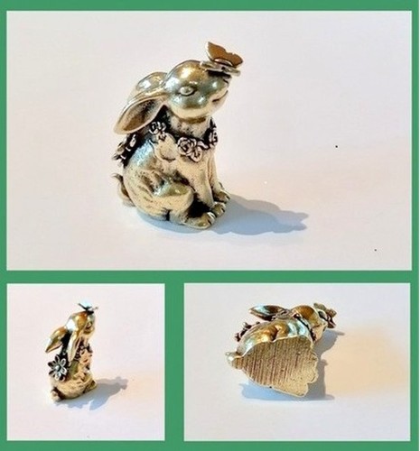 Messing hase mit schmetterling - hase,