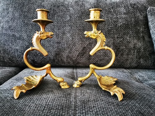 Antike kerzenhalter pferd mit - kerzenhalter,